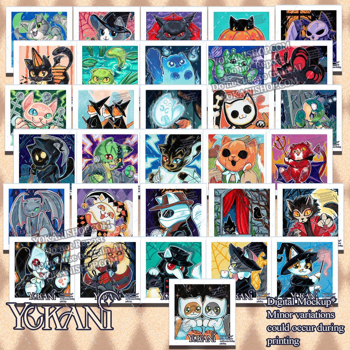 31 Spooky Cats PRINTS Oct 2026 Collection PRE-ORDER