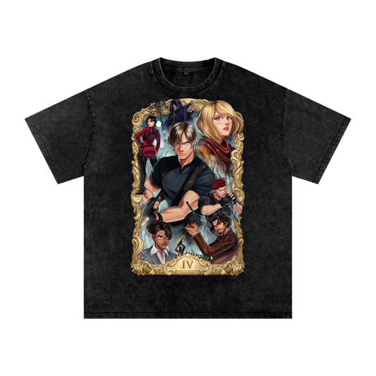Resident Evil 4 Remake Acid Wash Oversize T-Shirt - 250 GSM