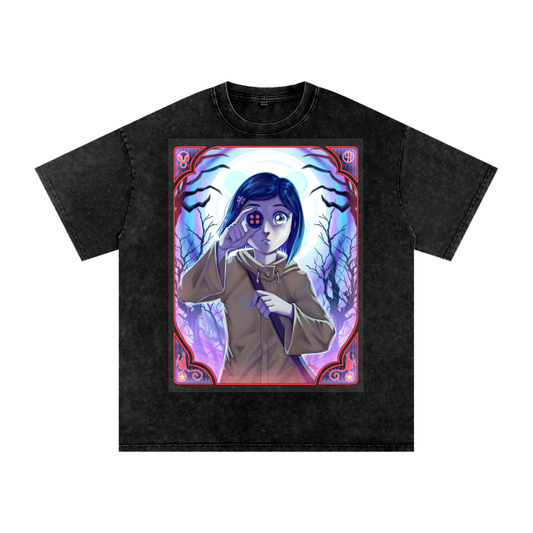 Coraline Acid Wash Oversize T-Shirt - 250 GSM