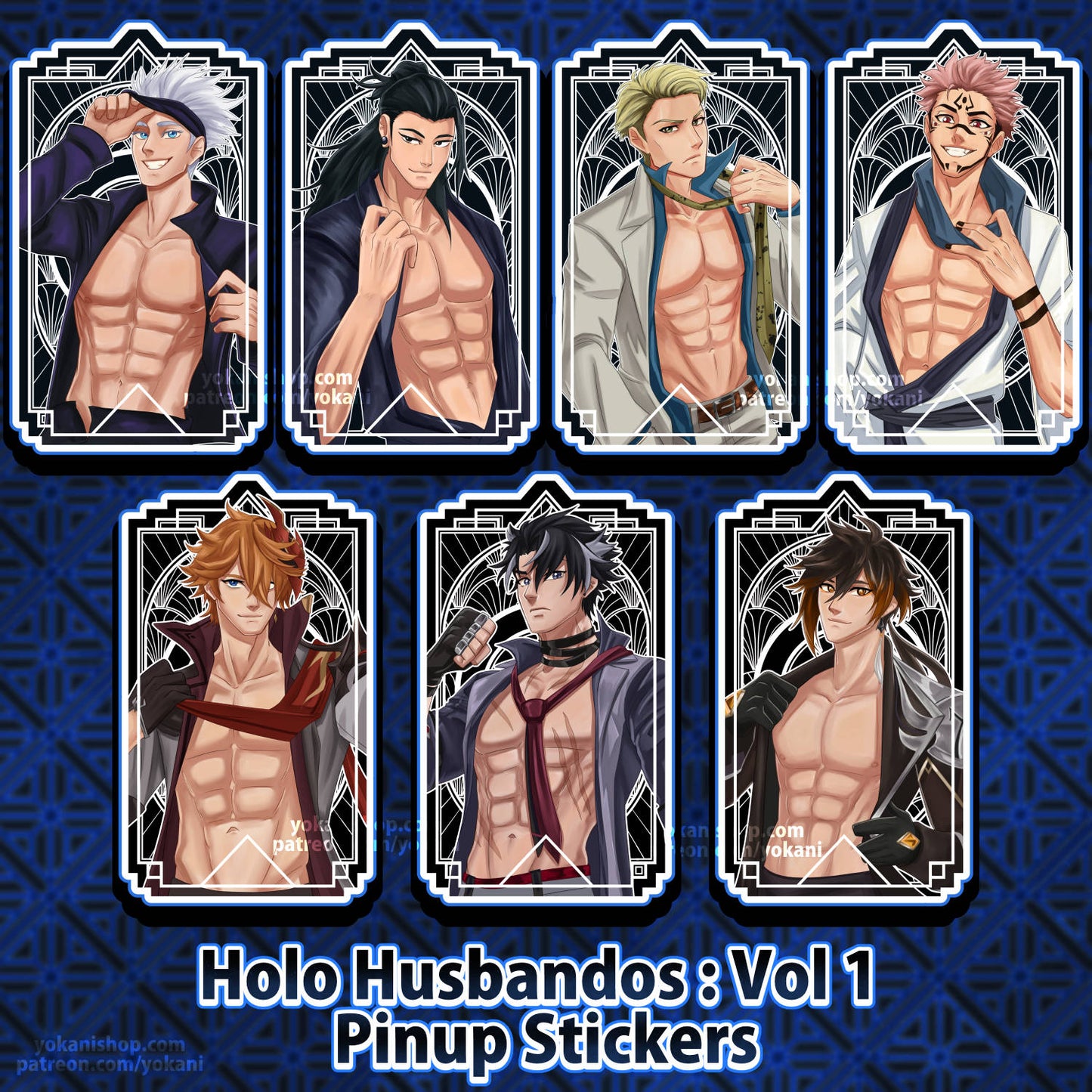 Holo Husbandos: Vol 1 Holographic Vinyl Anime Men Stickers