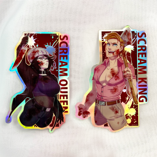 DEVIL//TAKE: Scream Queen and King Holographic Stickers