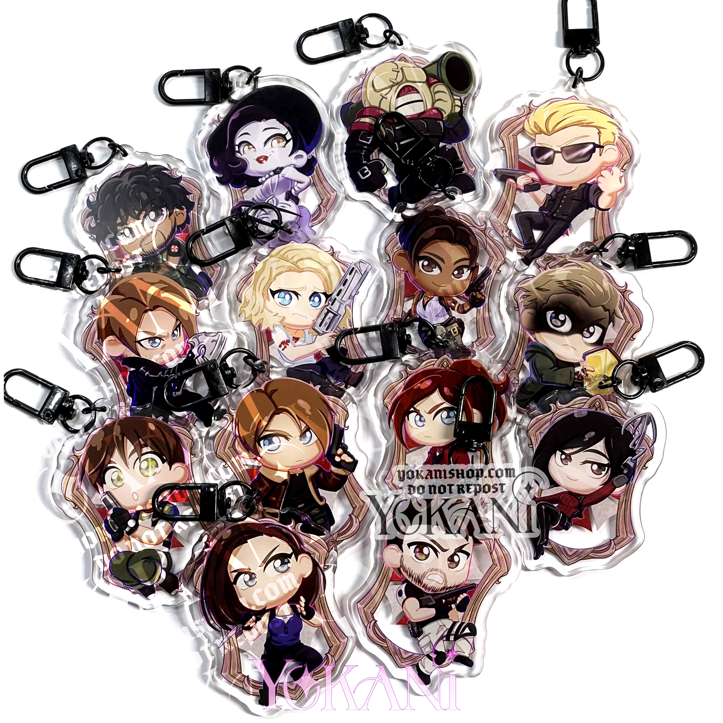 Resident Evil Acrylic Charms: Cute Chibi Art Keychains