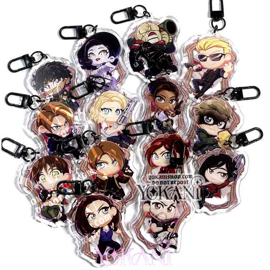 Resident Evil Acrylic Charms: Cute Chibi Art Keychains