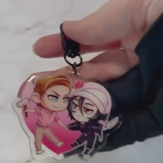 Devil//Take Acrylic Charms: Annie and Ro Heart Slasher Couple