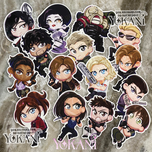 Resident Evil Vinyl Stickers: Cute Chibi Art Waterproof