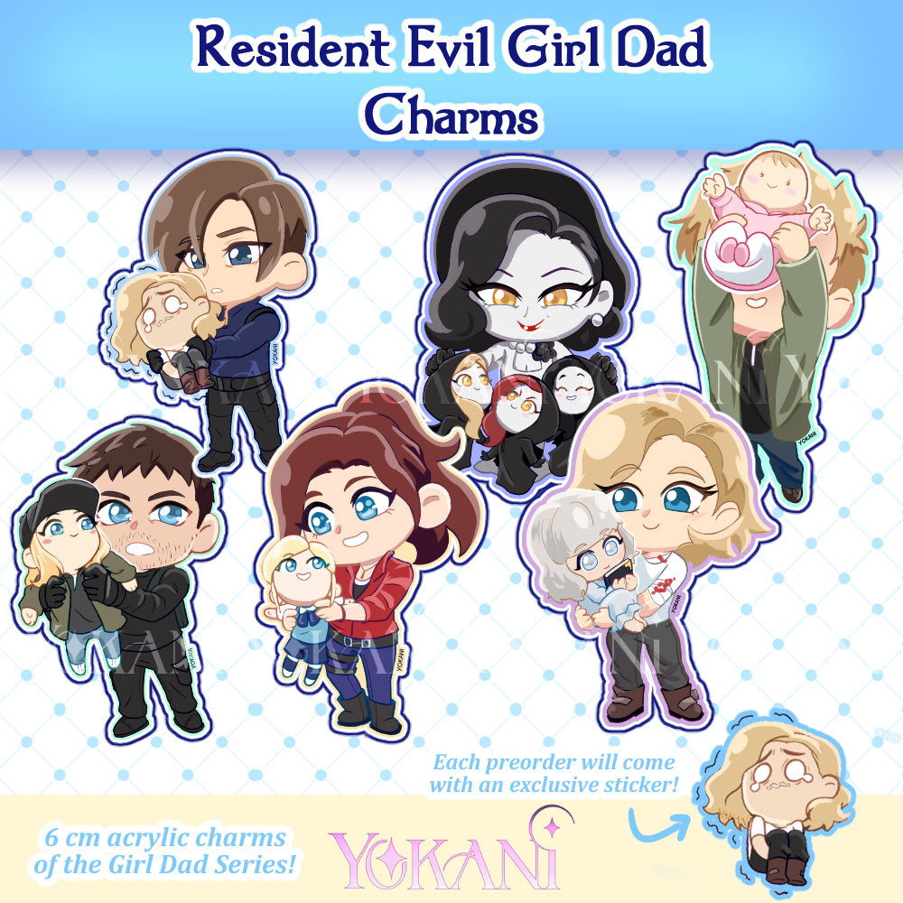 RESIDENT EVIL "Girl Dad" Acrylic Charms (PRE-ORDERS)